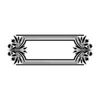 Elegant Black Floral Frame, Vintage Element, Decorative - Border vector