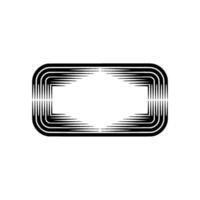Geometric Ribbon Frame, Retro Style, Minimalist vector