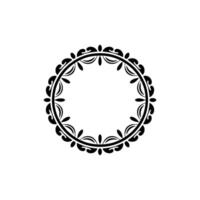 Elegant Circular Floral Frame, Vintage Element vector