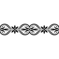 Elegant Black Floral Border, Vintage Element - Swirls - Decorative vector