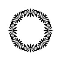 Elegant Black Laurel Wreath, Minimalist, Floral vector
