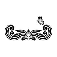 Elegant Butterfly Ornament, Vintage Floral vector