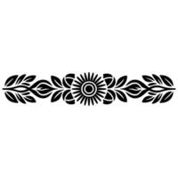 Stylized Floral Border, Black and White, Decorative Element vector