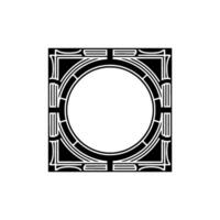 Geometric Deco Frame, Minimalist, Circular Motif, Ornament vector