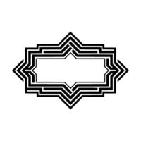 Geometric Deco Frame, Elegant Outline, Minimalist, Symmetry - Pattern vector