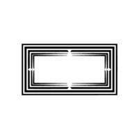 Geometric Deco Frame, Minimalist, Elegant Border, Rectangle - Vintage vector