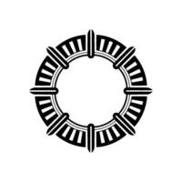 Geometric Radial Emblem, Minimalist, Circular Motif, Abstract vector