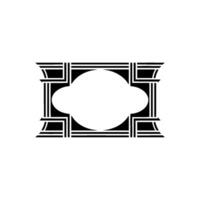 Geometric Deco Frame, Minimalist, Elegant Border, Circle vector