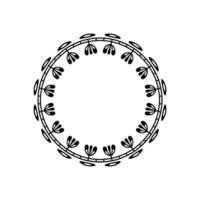 Delicate Floral Circle Frame, Minimalist vector