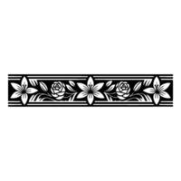 Elegant Floral Border, Vintage Style, Decorative Element, Botanical - Lily vector