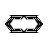 Geometric Hexagon Frame, Minimalist, Modern Emblem - Abstract vector