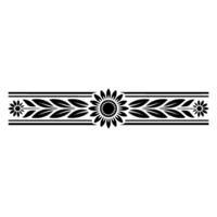Stylized Sunflower Border, Vintage Decorative Element, Pattern vector