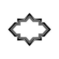 Geometric Starburst Frame, Minimalist - Outline - Abstract vector