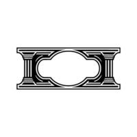 Art Deco Column Emblem, Minimalist, Geometric Ornamentation vector