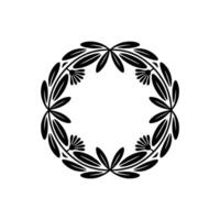 Elegant Olive Branch Wreath, Minimalist, Botanical vector