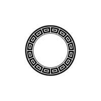 Elegant Greek Key Border, Minimalist, Circle vector