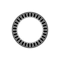 Minimalist Piano Key Border, Circular vector