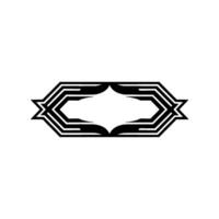 Geometric Deco Emblem, Minimalist, Abstract Ornament - Hexagon vector
