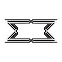 Geometric Deco Border, Minimalist, Elegant Outline - Symmetrical vector