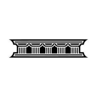 Geometric Temple Silhouette, Minimalist - Architecture vector