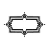 Geometric Deco Frame, Minimalist, Elegant Border - Retro - Outline vector