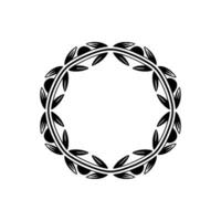 Elegant Laurel Wreath, Minimalist, Circular Emblem, Circle vector