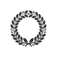 Elegant Laurel Wreath, Minimalist, Circular Emblem, Illustration vector