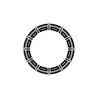 Geometric Tribal Circle, Minimalist, Circular Motif - Ornament vector