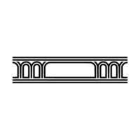 Geometric Deco Border, Streamlined, Minimalist Art, Linear vector