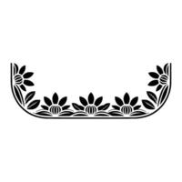 Stylized Floral Border, Minimalist, Decorative Element, Pattern vector