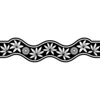 Stylized Floral Wave Border, Vintage vector
