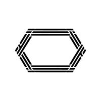 Geometric Hexagon Frame, Minimalist, Modern Layout vector