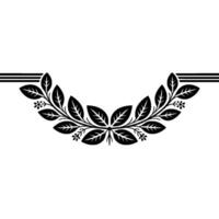 Stylized Leaf Emblem, Vintage Botanical Border vector