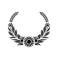Elegant Floral Emblem, Vintage Style, Minimalist - Wreath vector