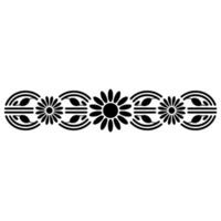 Geometric Floral Border, Retro, Minimalist Pattern, Stylized vector