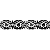 Intricate Black Floral Border, Vintage Element, Pattern vector