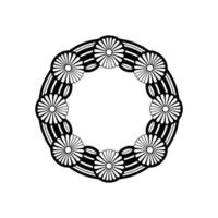 Geometric Floral Wreath, Minimalist, Circular Motif vector