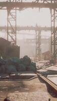 CGI Large crumbling abandoned factory in Detroit video