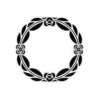 Elegant Black Floral Border, Vintage Element, Emblem vector