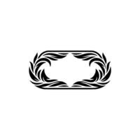 Elegant Black Laurel Frame, Minimalist vector