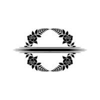 Elegant Rose Laurel Wreath, Split Reflection vector