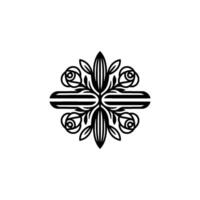 Elegant Floral Emblem, Vintage Style, Minimalist - Decorative vector
