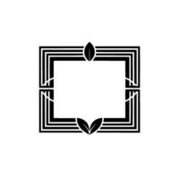 Geometric Deco Frame, Elegant Border, Stylized Leaf Motif vector