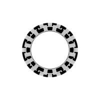Geometric Circle Frame, Minimalist, Abstract Pattern, Monochrome - Modern vector