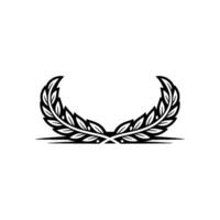 Intertwined Laurel Wreath Emblem, Minimalist vector