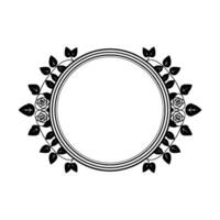 Elegant Floral Frame, Vintage, Minimalist Illustration, Roses vector