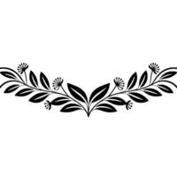 Elegant Black Floral Border, Vintage Element - Leaf vector