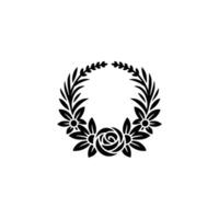Elegant Floral Wreath, Vintage Style, Minimalist vector