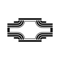 Geometric Deco Frame, Minimalist, Elegant Outline, Retro vector
