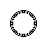 Geometric Tribal Circle, Minimalist - Outline - Monochromatic vector